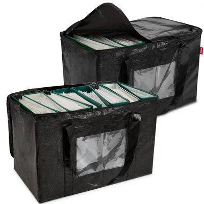 Produktbild von achilles Aufbewahrungstasche 2er Set - Büro-Tasche - Ordnertasche - Akten-Ordner - Transport-Tasche - (Schwarz)