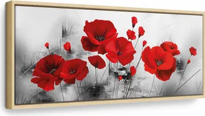 Produktbild von Italienischer Leinwand Leinwandbild - Grey Garden 135x45 cm Blumen b-A-0339-b-a