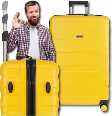 Produktbild von OMNA | Stredný kufor na kolieskach - žltý - 63 l - Robustný a elegantný - Ideálny na cestovanie