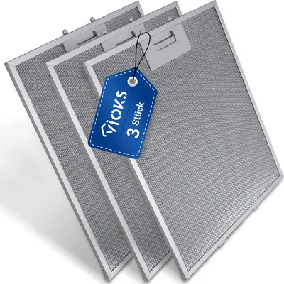 Produktbild von Metallfettfilter 3x passend wie Bosch 00353121 Fettfilter für Dunstabzugshaube