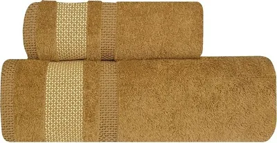 Image de Serviette, serviette en coton moelleuse Olimpia 70 x 140 cm, couleur caramel