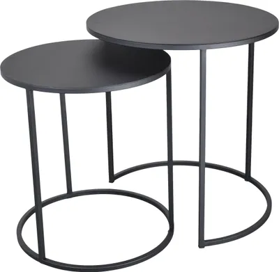 Produktbild von LOFT42 Elvy Set Beistelltischs rund - schwarz - Ø49x52