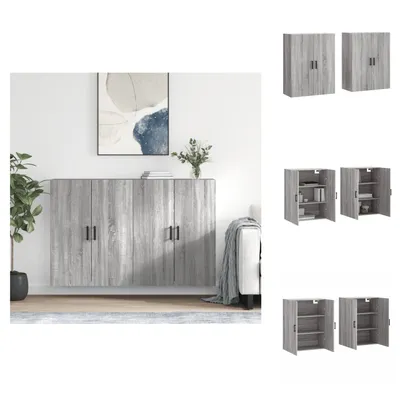 Produktbild von vidaXL Wandschränke 2 Stk. Grau Sonoma 69,5x34x90 cm -  Sideboards