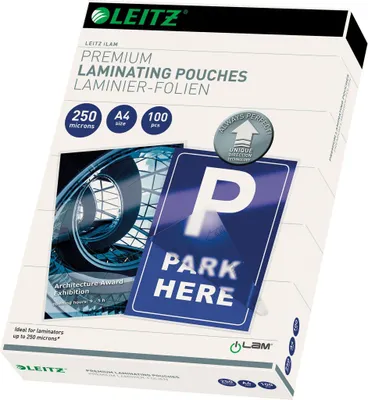 Image de Leitz 7484-00-00 7484 Film à plastifier A4 UDT 250mic, 100p, transparent