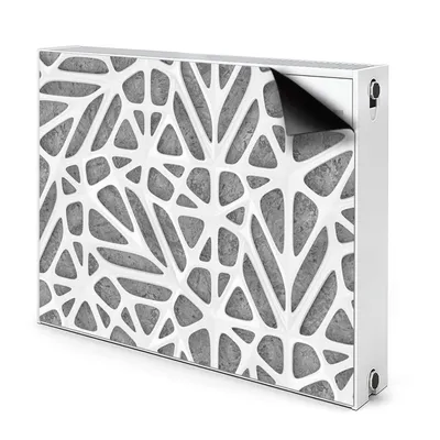 Produktbild von Magnet Heizkörperabdeckung Heizkörperverkleidung Verkleidung Abdeckung 110x60 cm  - Weiß, Gitter auf Beton