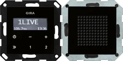 Obrázok produktu pre Rádio pod omietku GIRA RDS s čiernym sklom 228005 (228005)