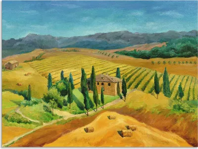Produktbild von ARTland Wandbild Alu für Innen & Outdoor Toskanalandschaft Größe: 60x45 cm