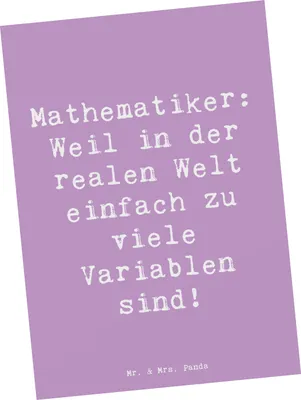 Produktbild von Mr. & Mrs. Panda Postkarte Spruch Mathematiker Leben - Lavendeltraum - Geschenk, Mathematische Denkweise, Ansichtskarte, Mustererkennung, Logik, Berufsleben, Postkarten