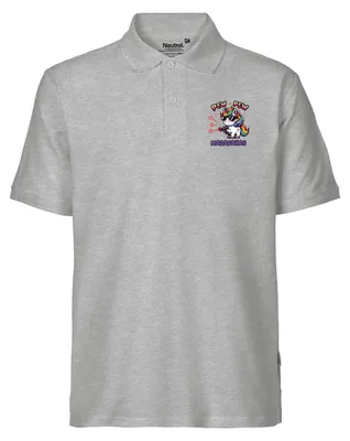 Produktbild von Huuraa Herren Polo Shirt Pew Pew cooles Einhorn S Sport Grey Bio Baumwolle Fairtrade Poloshirt Geschenkidee