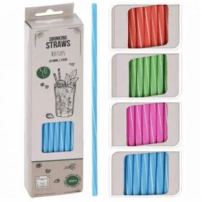 Obrázok produktu pre 24x papierové slamky Sada 50 barových pitných trubíc Party Cocktail Drinks Mix