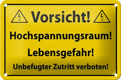 Produktbild von Blechschild Hinweis 18x12cm Vorsicht Hochspannungsraum