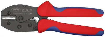 Produktbild von KNIPEX 97 52 37 PreciForce® Crimpzange mit Mehrkomponenten-Hüllen brüniert 220 mm
