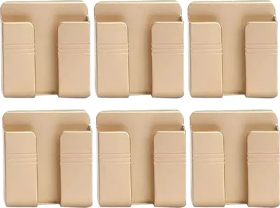 Produktbild von 6-teiliges Wandhalterung-Telefonhalter, universeller selbstklebender Handy-Ladeständer für Zuhause, Schlafzimmer, Badezimmer, Khaki