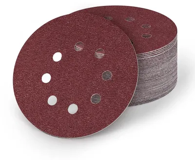Produktbild von 125-mm-Schleifscheibe, 50 Stš¹ck runde Schleifscheiben, Schleifpapier, Holzschleifpapier fš¹r K?rnung 80/120 (8 L?cher)