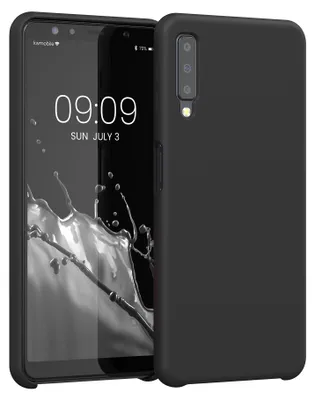 Produktbild von kwmobile Handyhülle für Samsung Galaxy A7 (2018) Hülle - Case Silikon - Kabelloses Laden - Schutzhülle Cover in Schwarz