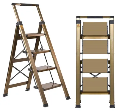 Treppenleiter 4 Stufen, Aluminium, klappbar, bis 150 kg