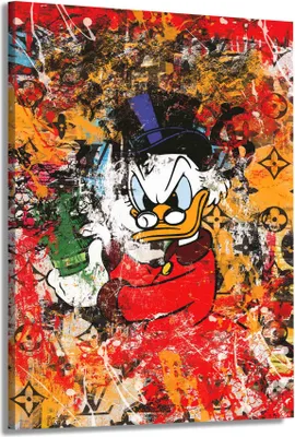 Produktbild von Abstrakt Duck, Comic Leinwandbild Wandbild: 100x150x4cm