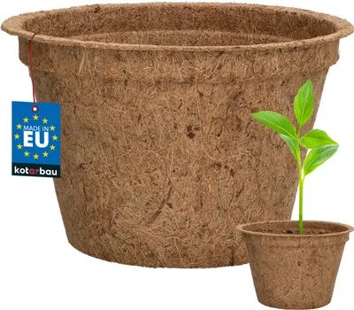 Image de KOTARBAU® Pot de fleurs Pot de plantes en fibre de coco 14x21,5 cm