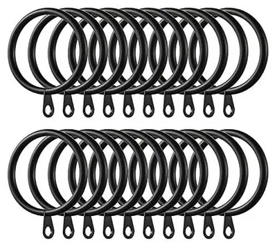 Produktbild von 60 Stück Gardinenringe Vorhangringe Metall zum Aufhängen Vorhängen und Gardinenstangen, 38 mm Innendurchmesser (Schwarz)