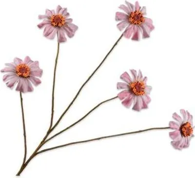 Produktbild von Silk-ka Kunstblume - Seidenblume Zinnienzweig rosa-orange 89 cm