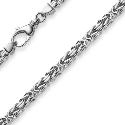 Produktbild von 4mm Königskette Kette aus 750 Gold Weißgold massiv 60cm Goldkette Herren