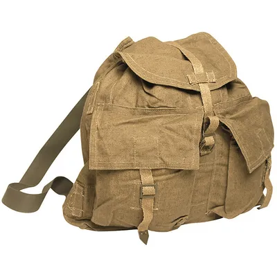 Produktbild von Rucksack M60 oliv aus 100% Baumwolle Canvas mit Koppeltragegestell 25 Liter 40x40x10 cm