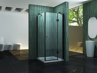Produktbild von Duschkabine SILL (schwarz) 80 x 80 x 195 cm ohne Duschtasse