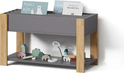Image de Étagère pour enfants Livinity Mailo Gris/Artisan 80x46cm, Model 59800