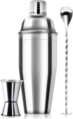 Produktbild von Cocktail Shaker 24oz mit Mixer, Barman Kit, Maatjigger, Edelstahl, für schnelle Getränke