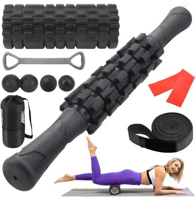Produktbild von Unyqoos® Komplettset für Muskelentspannung und Krafttraining mit Massagebällen und Widerstandsbändern