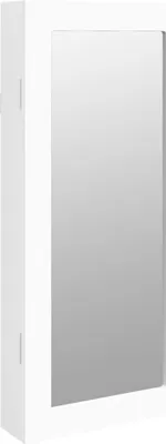 Produktbild von Schmuckschrank mit Spiegel Wandmontage Weiß 30x8,5x67 cm