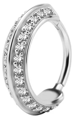 Produktbild von Wildcat Piercingringe - Double Jewelled Ring aus Chirurgenstahl 316L, Körperstelle: Ohr, Nase, Lippe, Bauchnabel, Durchmesser: 11,0mm, Silber-Kristallklar