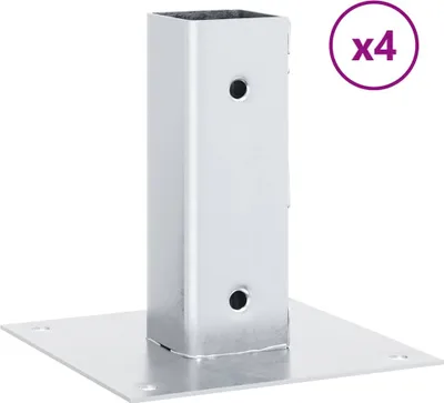 Produktbild von vidaXL Pfostenträger Quadratisch 4Stk. Silber 46x46mm Verzinkter Stahl