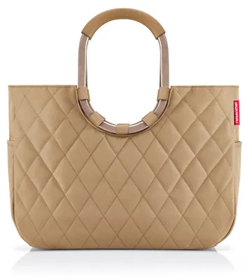 Immagine prodotto di Reisenthel loopshopper L, borsa in tessuto, marrone, alluminio, motivo, motivo a punti, 25 l