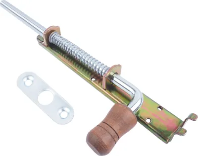 Produktbild von BAUSTER® Türriegel 250mmBolzenriegel Riegel Riegelschloss Verzinkt Schrauben Schlossriegel Federriegel Wetterfest Holzgriff Stallriegel Für gartentor