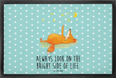 Produktbild von Mr. & Mrs. Panda Türmatte Fuchs Sterne 40 x 60 cm - Türkis Pastell - Geschenk, Optimistisch, Mond, Fussmatte, Hoffnung, abstreifer, Spruch Positiv, bodenmatte, fußmatte