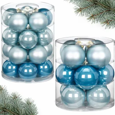 Produktbild von Weihnachtskugeln Set 20 Stk 6cm & 12 Stk 8cm Elysian Blue