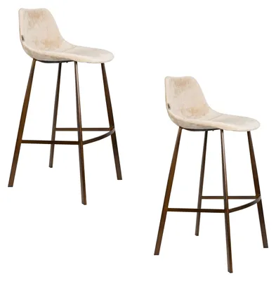 Produktbild von Dutchbone Franky Barhocker 80 cm Beige - 2 er Set