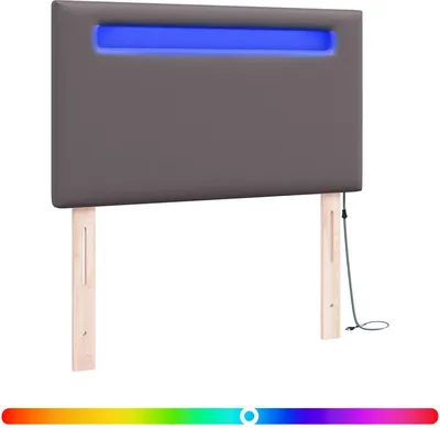 Produktbild von vidaXL LED Kopfteil Grau 90 cm Kunstleder