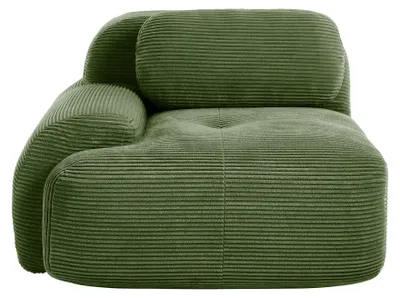 Image de Canapé d'angle en velours côtelé Hamlet LSF, élément d'angle modulaire avec coussins, 104 x 103 x 75 cm, vert