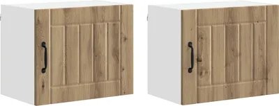 Image de vidaXL Armoire murale LUCCA, 2 pièces, panneau de particules imitation chêne artisanal