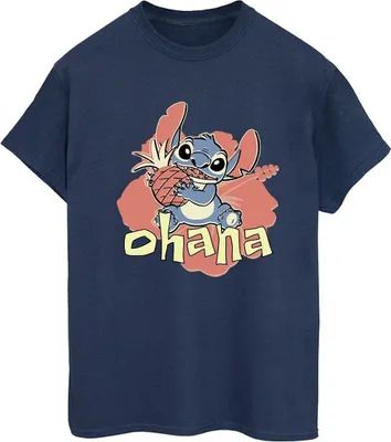 Produktbild von Disney - "Ohana" T-Shirt für Damen BI30198 (XL) (Marineblau)