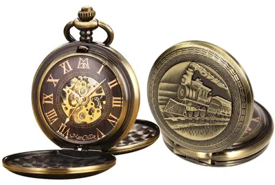 Immagine prodotto di Catena da uomo per orologio da tasca - Orologio meccanico scheletrico antico