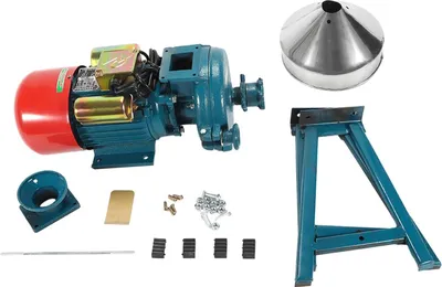 Image de Moulin à céréales - Moulin électrique - Poudre fine de 60 mesh - Débit élevé de 54 kg/h - 230 V - Pour le maïs, le blé, le riz et les épices - Bleu