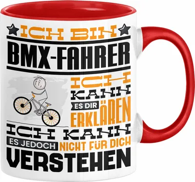 Produktbild von BMX-Fahrer Geschenk Kaffee-Tasse Geschenkidee für BMX-Fahrer Ich Bin BMX-Fahrer Ich Kann Es Dir Erklären Jedoch Nicht Für Dich Verstehen Spruch Lustig (Rot)