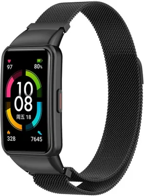 Produktbild von Strap-it Huawei Band 6 Milanese Band (Schwarz)