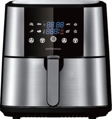 Heißluftfritteuse 6L XXL Edelstahl 1800W 8 Programme Schwarz