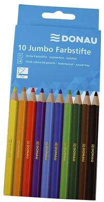 Zdjęcie produktu dla Kredki JUMBO Donau, 10 sztuk, niełamliwe
