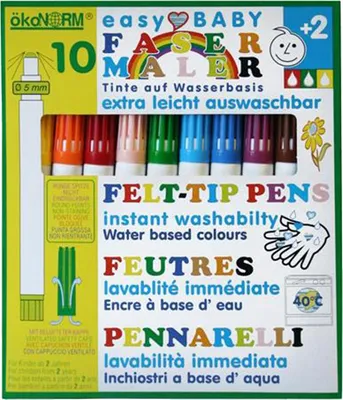 Produktbild von ökoNorm easy baby-Fasermaler, 5mm, leicht auswaschbar - 10 Farben