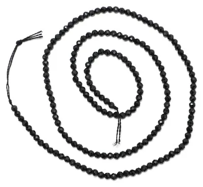 2 mm Schwarze Turmalinkugeln, facettiert, rund, 170 Stück, DIY-Schmuck